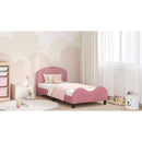 vidaXL Gyerekágy kerettel fejtámlával Rózsaszín 90 x 190 cm Bársony