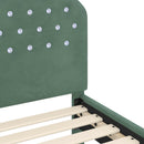 vidaXL Gyerekágy kerettel fejtámlával Tengeri Zöld 90 x 190 cm Bársony