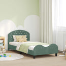 vidaXL Gyerekágy kerettel fejtámlával Tengeri Zöld 90 x 190 cm Bársony
