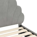 vidaXL Gyerekágy keret fejtámlával Világosszürke 70 x 140 cm Bársony