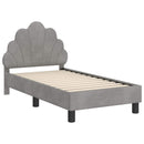 vidaXL Gyerekágy keret fejtámlával Világosszürke 70 x 140 cm Bársony