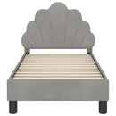 vidaXL Gyerekágy keret fejtámlával Világosszürke 70 x 140 cm Bársony
