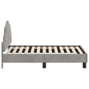 vidaXL Gyerekágy keret fejtámlával Világosszürke 70 x 140 cm Bársony