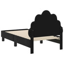 vidaXL Gyerekágy keret fejtámlával Fekete 70 x 140 cm Bársony