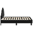 vidaXL Gyerekágy keret fejtámlával Fekete 70 x 140 cm Bársony