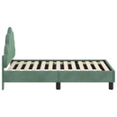 vidaXL Gyerekágy keret fejtámlával Tengeri Zöld 70 x 140 cm Bársony