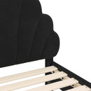vidaXL Gyerekágy kerettel fejtámlával Fekete 80 x 160 cm Bársony