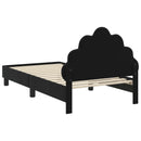 vidaXL Gyerekágy kerettel fejtámlával Fekete 80 x 160 cm Bársony