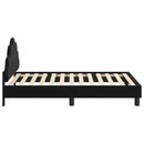 vidaXL Gyerekágy kerettel fejtámlával Fekete 80 x 160 cm Bársony