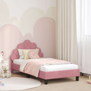 vidaXL Gyerekágy kerettel fejtámlával Rózsaszín 80 x 160 cm Bársony