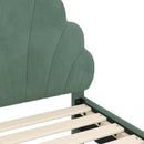 vidaXL Gyerekágy kerettel fejtámlával Tengeri Zöld 80 x 160 cm Bársony