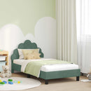 vidaXL Gyerekágy kerettel fejtámlával Tengeri Zöld 80 x 160 cm Bársony