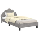 vidaXL Gyerekágy kerettel Világosszürke 90 x 190 cm Bársony