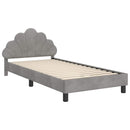 vidaXL Gyerekágy kerettel Világosszürke 90 x 190 cm Bársony