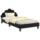 vidaXL Gyerekágy kerettel fejtámlával Fekete 90 x 190 cm Bársony