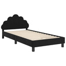 vidaXL Gyerekágy kerettel fejtámlával Fekete 90 x 190 cm Bársony