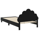 vidaXL Gyerekágy kerettel fejtámlával Fekete 90 x 190 cm Bársony
