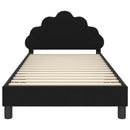 vidaXL Gyerekágy kerettel fejtámlával Fekete 90 x 190 cm Bársony