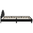 vidaXL Gyerekágy kerettel fejtámlával Fekete 90 x 190 cm Bársony