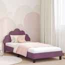 vidaXL Gyerekágy kerettel fejtámlával Lila 90 x 190 cm Bársony