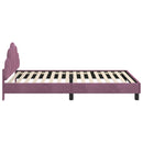 vidaXL Gyerekágy kerettel fejtámlával Lila 90 x 200 cm Bársony