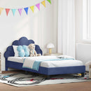 vidaXL Gyerekágy kerettel Rendőrségi kék 90 x 200 cm Bársony