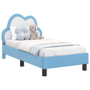 vidaXL Gyerekágy keret fejtámlával Kék 70 x 140 cm PU