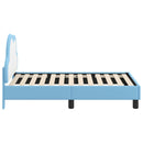 vidaXL Gyerekágy keret fejtámlával Kék 70 x 140 cm PU