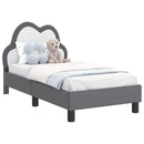 vidaXL Gyerekágy keret fejtámlával Világosszürke 70 x 140 cm PU