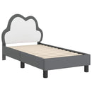 vidaXL Gyerekágy keret fejtámlával Világosszürke 70 x 140 cm PU
