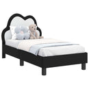 vidaXL Gyerekágy keret fejtámlával fejtámlával Fekete 70 x 140 cm PU