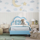 vidaXL Gyerekágy kerettel Kék 80 x 160 cm PU
