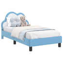 vidaXL Gyerekágy kerettel Kék 80 x 160 cm PU