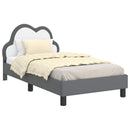vidaXL Gyerekágy kerettel Világosszürke 80 x 160 cm PU