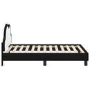 vidaXL Gyerekágy kerettel Fekete 80 x 160 cm PU