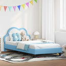 vidaXL Ágykeret fejtámlával Kék 80 x 200 cm PU