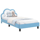 vidaXL Ágykeret fejtámlával Kék 80 x 200 cm PU