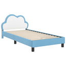 vidaXL Ágykeret fejtámlával Kék 80 x 200 cm PU