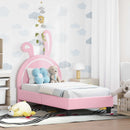 vidaXL Gyerekágy keret fejtámlával Rózsaszín 70 x 140 cm PU