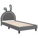 vidaXL Gyerekágy kerettel Világosszürke 90 x 190 cm PU