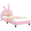 vidaXL Gyerekágy kerettel Rózsaszín 90 x 200 cm PU