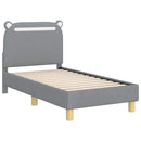 vidaXL Gyerekágy keret fejtámlával Világosszürke 70 x 140 cm Szövet