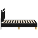 vidaXL Gyerekágy keret fejtámlával Fekete 70 x 140 cm szövet