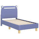 vidaXL Gyerekágy keret fejtámlával Farmerkék 70 x 140 cm Szövet