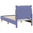 vidaXL Gyerekágy keret fejtámlával Farmerkék 70 x 140 cm Szövet