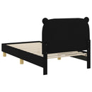 vidaXL Gyerekágy kerettel fejtámlával Fekete 80 x 160 cm Szövet