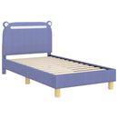 vidaXL Gyerekágy kerettel fejtámlával Farmerkék 80 x 160 cm Szövet