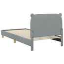 vidaXL Gyerekágy kerettel fejtámlával Világosszürke 80 x 200 cm Szövet