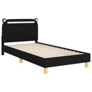vidaXL Gyerekágy kerettel fejtámlával Fekete 80 x 200 cm szövet