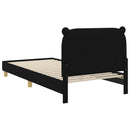 vidaXL Gyerekágy kerettel fejtámlával Fekete 90 x 190 cm szövet
